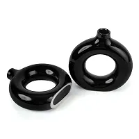 Unique Black Ring Shaped Ceramic Flower Vase for Home Decor Living Room Vases Pack of 2-thumb4