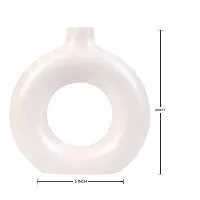 Handicraft Unique White Glossy Ring Shaped Ceramic Flower Vase for Home Decor Living Room Vases-thumb4