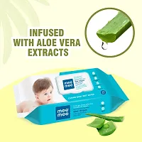 Mee Mee Wet Wipes for Baby Skin with Aloe Vera Paraben Free, Fragrance Free, pH Balanced, Hypoallergenic free, Baby Wipes Combo, 72 Wipes/Pack With Lid (Pack of 6)-thumb1