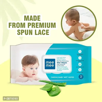 Mee Mee Wet Wipes for Baby Skin with Aloe Vera Paraben Free, Fragrance Free, pH Balanced, Hypoallergenic free, Baby Wipes Combo, 72 Wipes/Pack With Lid (Pack of 6)-thumb4