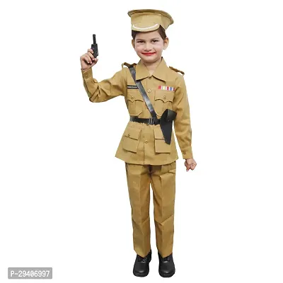 Fabulous Beige Cotton Blend Self Pattern Police Costume For Kids-thumb0