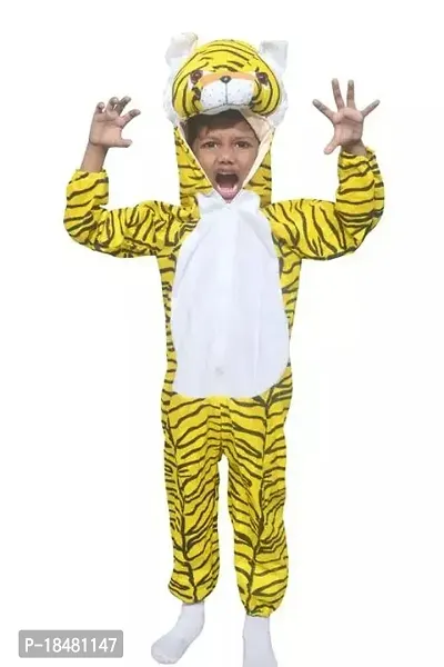 Classic Yellow Printed Kids Tiger Dress For Boys