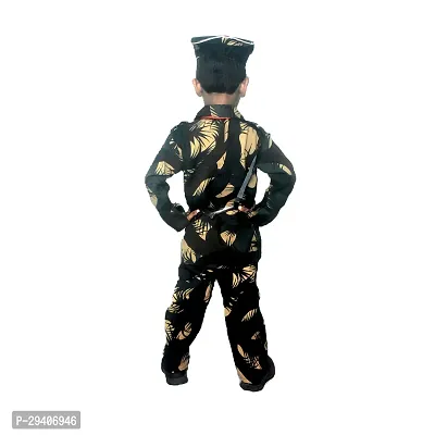 Fabulous Multicoloured Cotton Blend Self Pattern Army Costume Set For Kids-thumb2