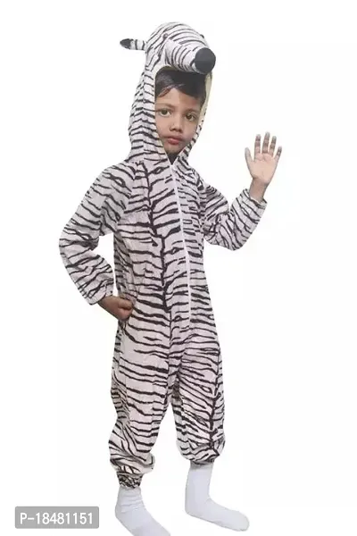 Classic White Printed Kids Zebra Costume For Boys-thumb0