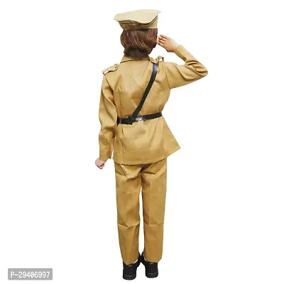 Fabulous Beige Cotton Blend Self Pattern Police Costume For Kids-thumb2