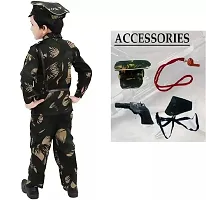 Fabulous Multicoloured Cotton Blend Self Pattern Army Costume Set For Kids-thumb3