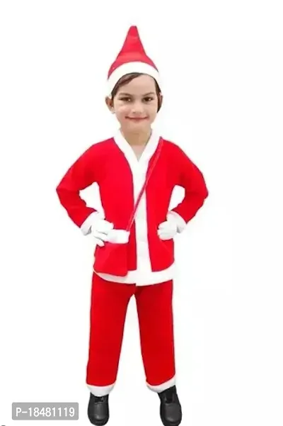 Classic Red Solid Santa Dress For Boys-thumb0