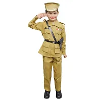 Fabulous Beige Cotton Blend Self Pattern Police Costume For Kids-thumb2