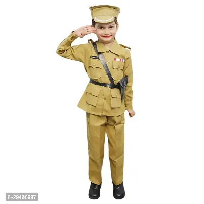 Fabulous Beige Cotton Blend Self Pattern Police Costume For Kids-thumb3