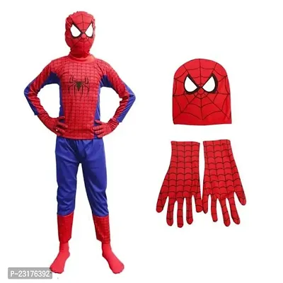 Spiderman Costume With Gloves for Kids Boys and Girls-thumb0