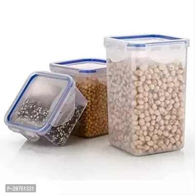 Premium Quality Lock and Lock Square Plastic Airtight Food Storage Containers Pack Of 3