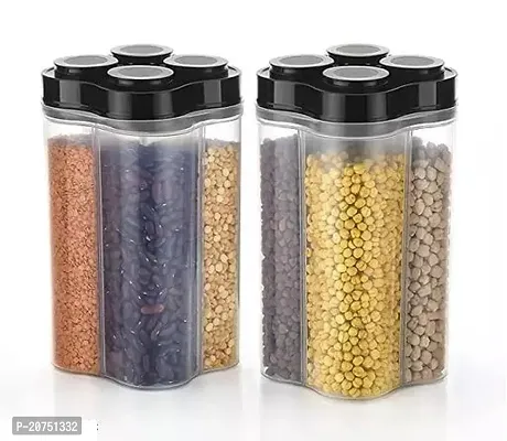 Premium Quality Storage 4 Section Kitchen Container Pack Of 2