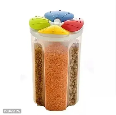 Premium Quality 4 Grid Cereal Dispenser Storage Jar Box Container Pack Of 1-thumb0