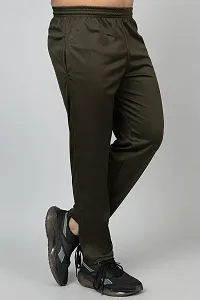 Men  Women Printed Olive Track Pants-thumb1