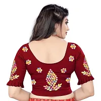 Nilkanth Enterprise Women Readymade Blouse Cotton Lycra Stretchable Blouse (36, Maroon)-thumb2