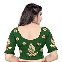 Nilkanth Enterprise Women Readymade Blouse Cotton Lycra Stretchable Blouse (42, Green)-thumb1