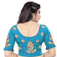 Nilkanth Enterprise Women Readymade Blouse Cotton Lycra Stretchable Blouse (42, Blue)-thumb1