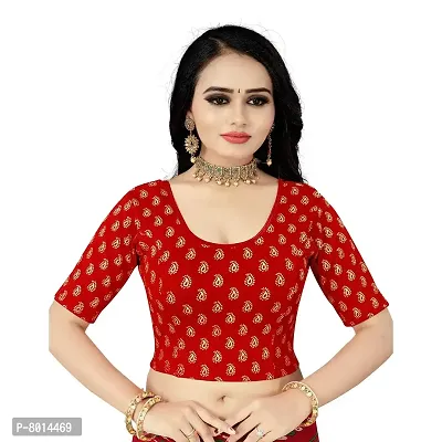 Nilkanth Enterprise Women Readymade Blouse Cotton Lycra Stretchable Blouse (36, Maroon)