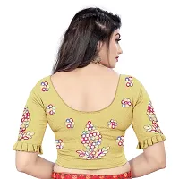 Nilkanth Enterprise Women Readymade Blouse Cotton Lycra Stretchable Blouse (42, Light Yellow)-thumb2