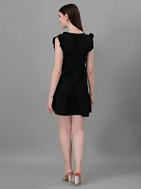 EMblica A-Line Black Crepe Dress-thumb2