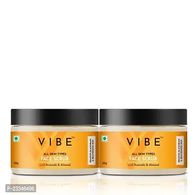 VIBE Face Scrub for Face Blackheads Remove  Rejuvenate Skin | Natural Face Scrub for Men  Women | Face Scrub for Oily Skin, Deep Cleansing, Tan Removal, Glowing Skin Wedding anew Year Winter Face Care (50 Gram, Pack of 2)