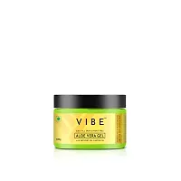 VIBE Organic Aloe Vera Gel for Face and Hair with Vetiver  Castor Oil, Face Moisturizer for Women  Men, for All Skin  Hair Types Wedding New Year Make Over (100 Gm, Pack of 2)-thumb1