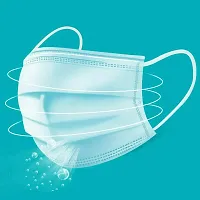 FITFABFINE Nonwoven Fabric Disposable 3 Ply Surgical Mask (Blue, Without Valve, Pack of 100) for Unisex-thumb2