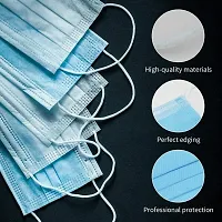 FITFABFINE Nonwoven Fabric Disposable 3 Ply Surgical Mask (Blue, Without Valve, Pack of 100) for Unisex-thumb1