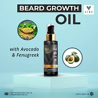 V I B E Natural Beard Growth Oil for Men and Boys - 50ml Serum with Natural Fenugreek, Avocado, Mandarin oil for Beard Care Only, Beard Oil for Patchy Beard.-thumb1