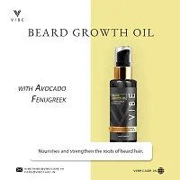 V I B E Natural Beard Growth Oil for Men and Boys - 50ml Serum with Natural Fenugreek, Avocado, Mandarin oil for Beard Care Only, Beard Oil for Patchy Beard.-thumb3