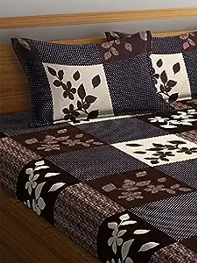 Printed Cotton Double Bedsheet with 2 Pillow Cover