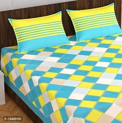 Comfortable Cotton Printed Double Bedsheet with Pillow Covers-thumb0