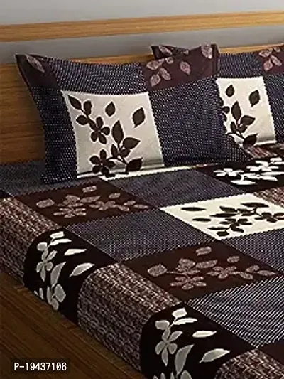 Comfortable Cotton Printed Double Bedsheet with Pillow Covers-thumb0