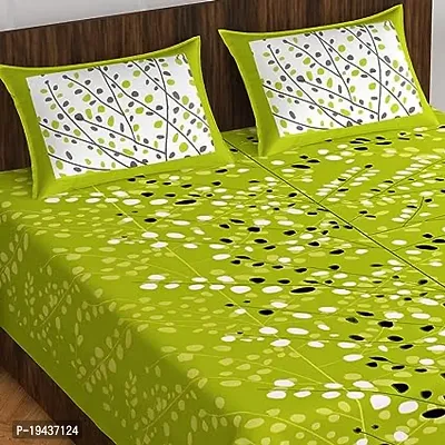 Comfortable Cotton Printed Double Bedsheet with Pillow Covers-thumb0