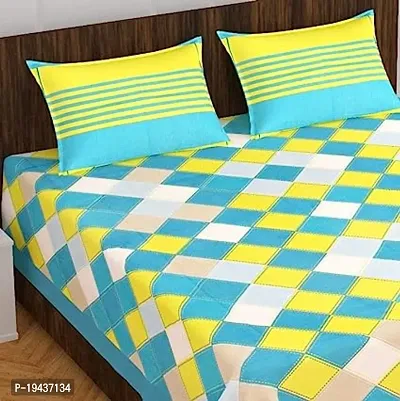 Comfortable Cotton Printed Double Bedsheet with Pillow Covers-thumb0