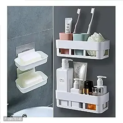 Multipurpose Wall Mount Bathroom Shelf, Pack Of 4