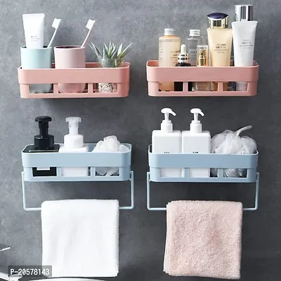 Multipurpose Wall Mount Bathroom Shelf, Pack Of 4