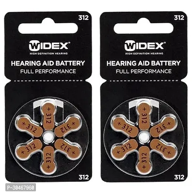 Widex P312  Battery For Hearing Aid Amplifier Machine - 2 Strips (2x6 = 12 Battery)-thumb0