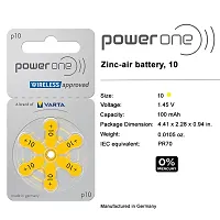 Power One P10 Battery For Hearing Aid Amplifier Machine - 1 Strips (1x6 = 6 Batteries)-thumb1