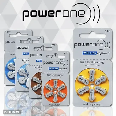 Power One P10 Battery For Hearing Aid Amplifier Machine - 4 Strips (4x6 = 24 Batteries)-thumb3