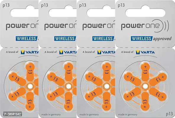 Power One P13 Battery For Hearing Aid Amplifier Machine - 4 Strips (4x6 = 24 Batteries)-thumb0