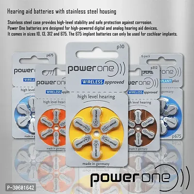 Power One P13 Battery For Hearing Aid Amplifier Machine - 4 Strips (4x6 = 24 Batteries)-thumb2