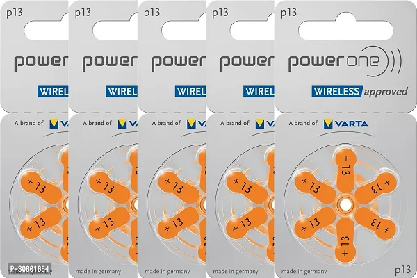 Power One P13 Battery For Hearing Aid Amplifier Machine - 5 Strips (5x6 = 30 Batteries)