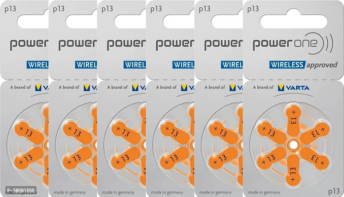 Power One P13 Battery For Hearing Aid Amplifier Machine - 6 Strips (6x6 = 36 Batteries)