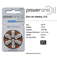 Power One P312 Battery For Hearing Aid Amplifier Machine- 1 Strips (1x6 = 6 Batteries)-thumb2