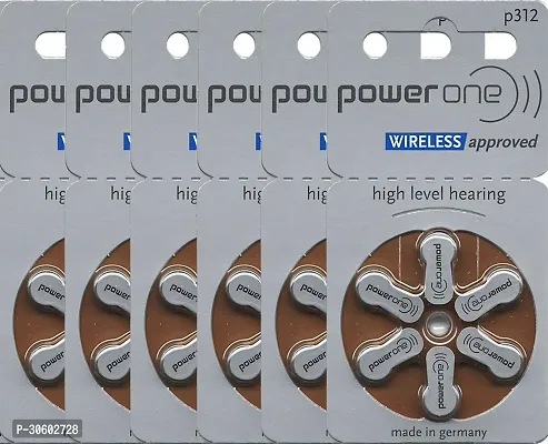 Power One P312 Battery For Hearing Aid Amplifier Machine- 6 Strips (6x6 = 36 Batteries)