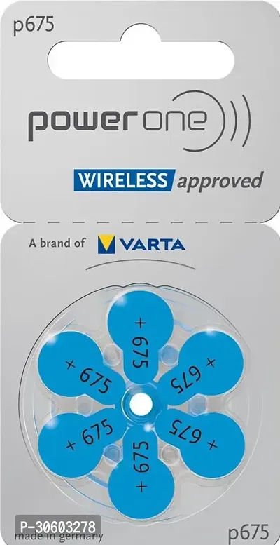 Power One P675 Battery For Hearing Aid Amplifier Machine - 1 Strips (1x6 = 6 Batteries)