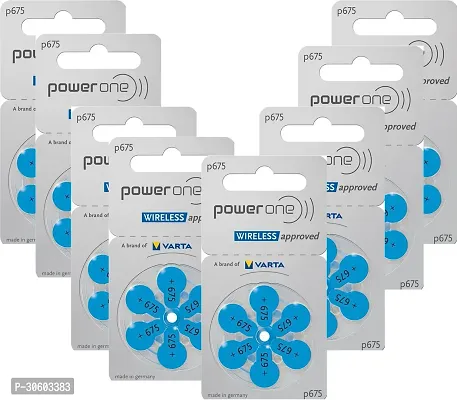 Power One P675 Battery For Hearing Aid Amplifier Machine - 8 Strips (8x6 = 48 Batteries)-thumb0