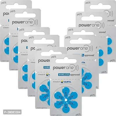 Power One P675 Battery For Hearing Aid Amplifier Machine - 10 Strips (10x6 = 60 Batteries)-thumb0