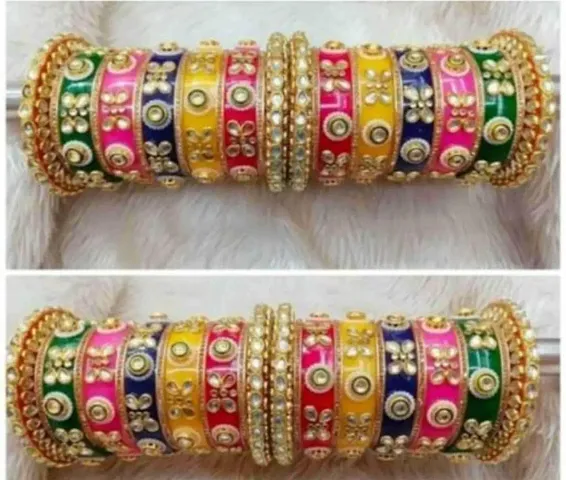 Fancy Plastic Bangle Sets For Women- 18 Pieces